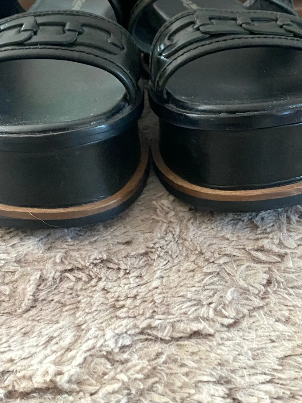 Kelsi Dagger Brooklyn Drift Black Leather Slide Mules